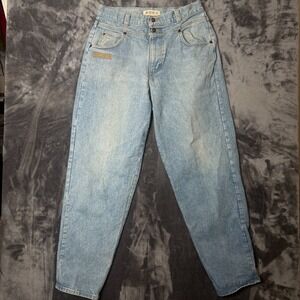 Vintage Y2K Boss Baggy Jeans Light Wash Mens Size 36x32 Damaged Coin Pocket